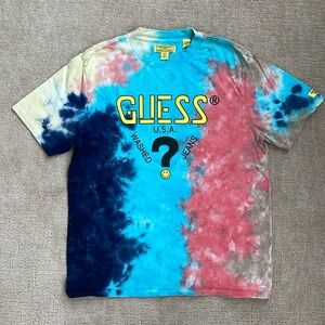 GUESS Tie-Dye T-Shirt - Blue, Pink, Gray